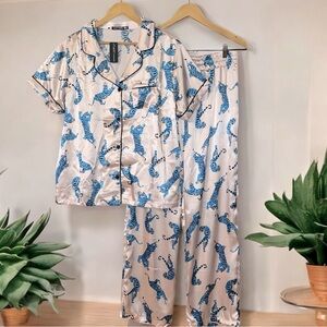 Tart Collections Tiger Printed Satin Pajamas